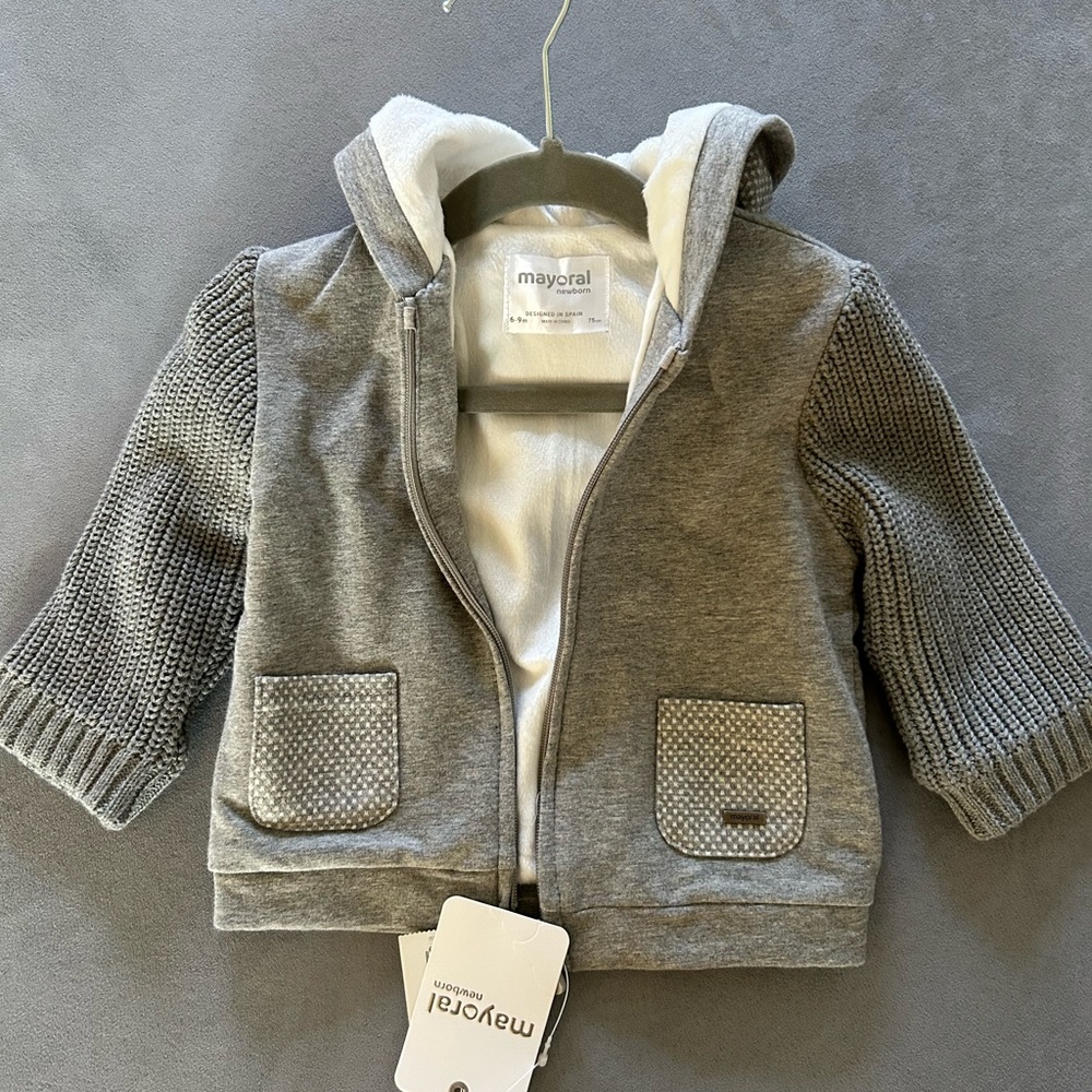 Mayoral knitted hooded sweatshirt jacket for baby 6-9 months